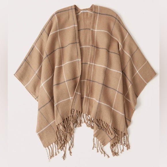 Abercrombie & Fitch Sweaters - Abercrombie Plaid Poncho